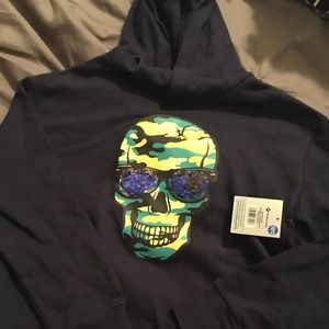 Boys Camo Skull Hoody